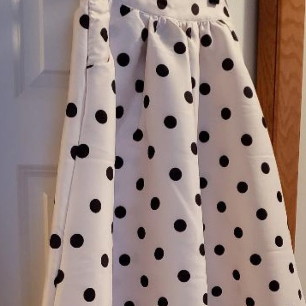 High Waist Polka Dot Zipper Maxi Skirt